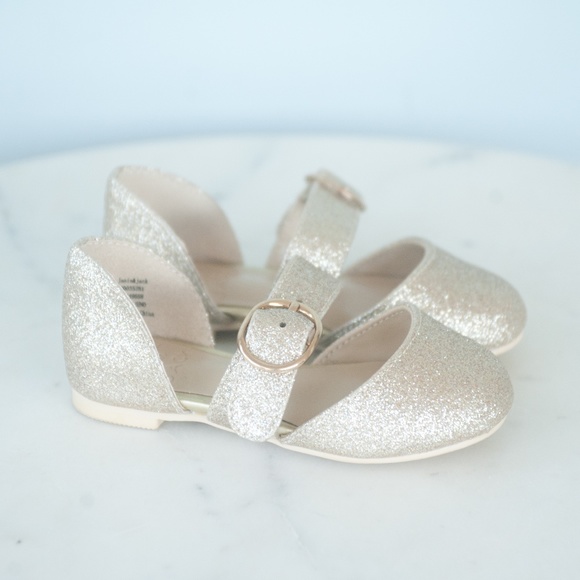 Janie and Jack Gold Glitter Dress Shoes - Picture 5 of 11